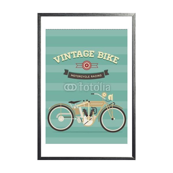 Zarámovaný plakát Vintage Bike, černý rám