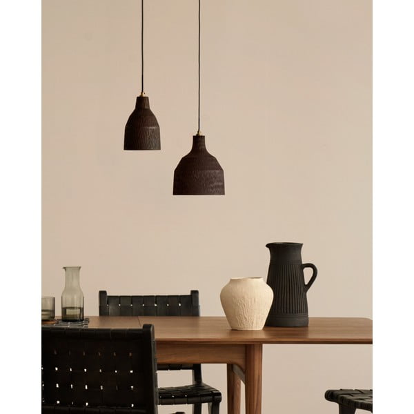 Must rippvalgusti puidust varjuga ø 15 cm Amire - Kave Home-image-2