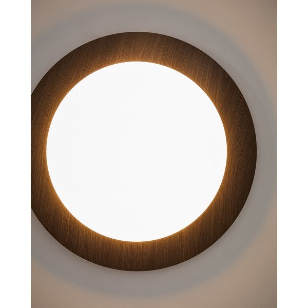 Tumepruun metallist LED-seinalamp ø 40 cm Novae - Kave Home-image-2
