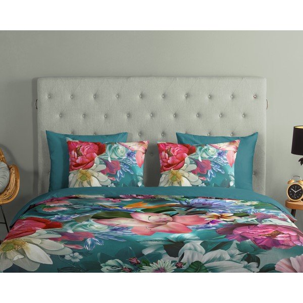 Türkiissinine puuvillane voodipesu üheinimesevoodile 140x200 cm - Good Morning-image-2