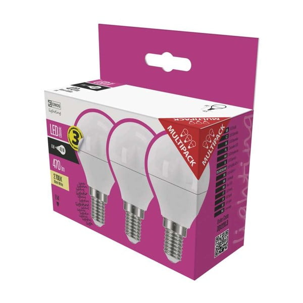 Soojad LED-pirnid 3 tk E14, 5 W komplektis - EMOS-image-1
