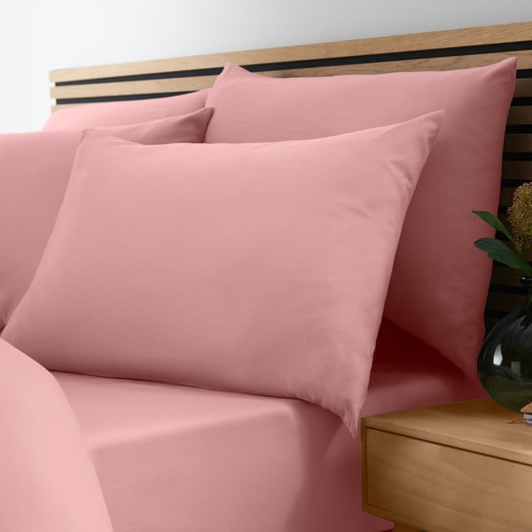 Roosa kummiga lina 90x190 cm So Soft Non-Iron - Catherine Lansfield-image-1