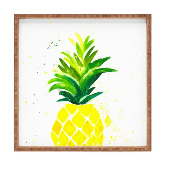 Puidust dekoratiivne serveerimistaldrik Pineapple, 40 x 40 cm - Unknown