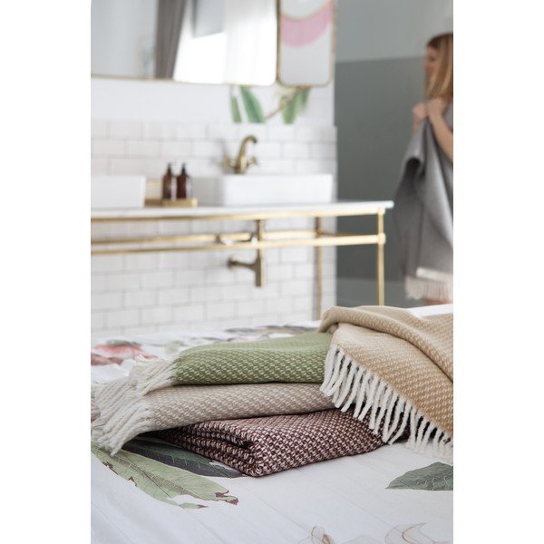 Kollane pleed puuvilla seguga 140x180 cm Wabi – Euromant-image-4
