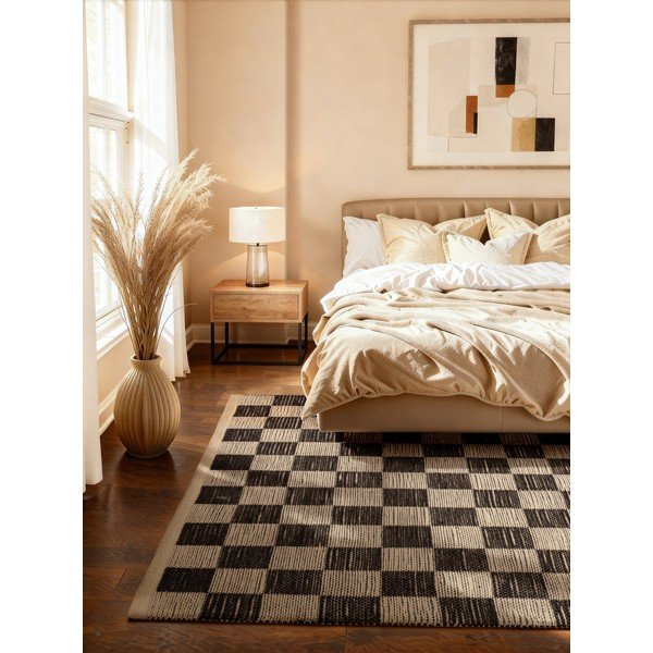 Must/kreemikas käsitsi kootud džuudisegu vaip 200x300 cm Rex - Hanse Home-image-1