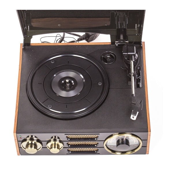 Černý gramofon s rádiem GPO Empire Black TG-192-image-4