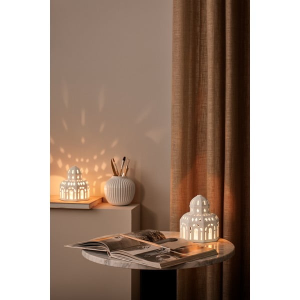 Valge keraamiline jõuluküünla hoidja Lighthouse, ø 12 cm Urbania Lighthouse Glassalen - Kähler Design-image-1