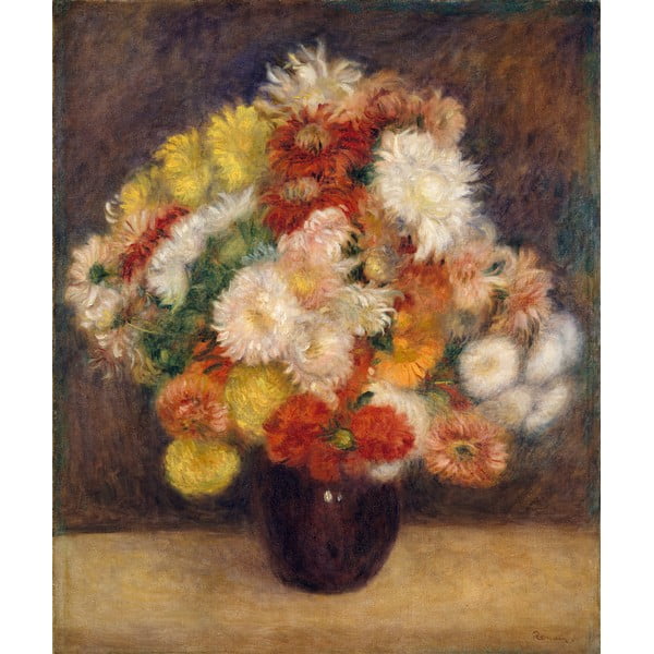 Maali reproduktsioon , 55 x 70 cm Auguste Renoir - Bouquet of Chrysanthemums - Fedkolor