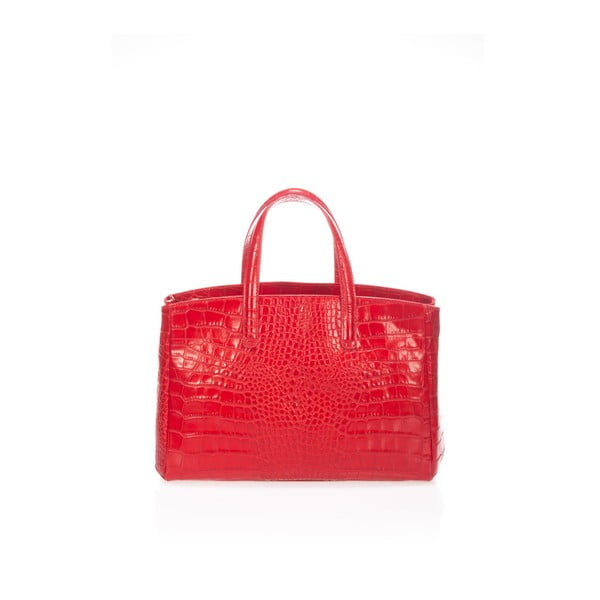 Červená kožená kabelka Lisa Minardi Brassa