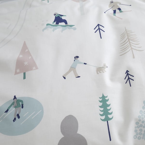 Valge puuvillane voodipesu 200x200 cm Winter Fun - Bianca-image-4