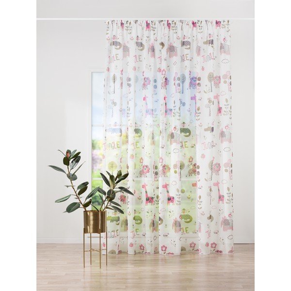 Valge/roosa lastekardin 300x260 cm Giraffe – Mendola Fabrics-image-1