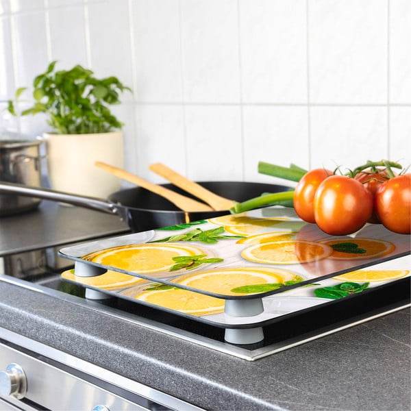 Karastatud klaasist pliidikatted 2 tk komplektis 52x30 cm Lemons - Wenko-image-1