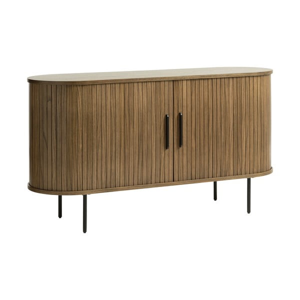 Pruun lükandustega madal kummut 140x76 cm Nola – Unique Furniture-image-2