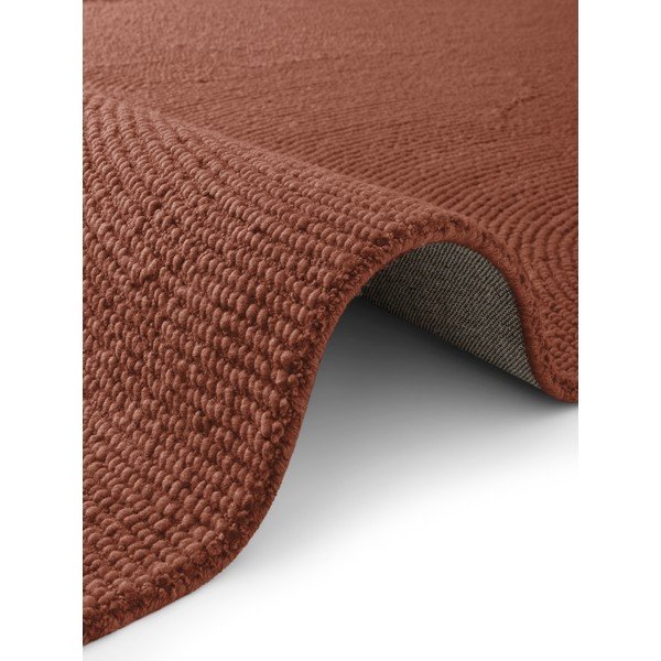 Käsitsi kootud villane ümmargune vaip telliskivi värvi ø 150 cm Calmio - Hanse Home-image-4