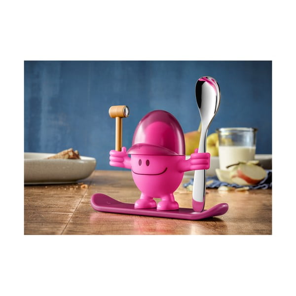 Cromargan® Mc Egg punane ja roosa munahoidja koos lusikaga McEgg - WMF-image-1