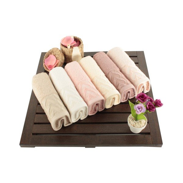 Sada 6 bavlněných ručníků Kalp, 30 x 50 cm