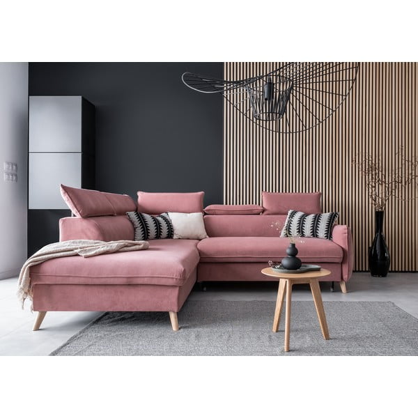 Heleroosa sametist nurgadiivan (vasak nurk) Sweet Harmony - Miuform-image-1