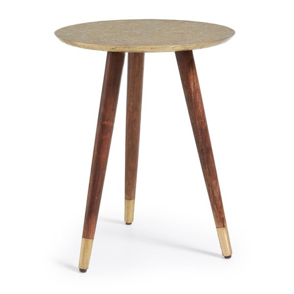 Odkládací stolek s deskou ve zlaté barvě La Forma Back