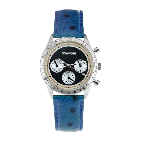 Dámské hodinky s modrým koženým páskem Zadig & Voltaire Milano