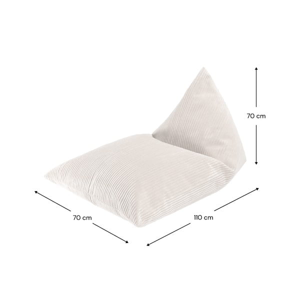 Kreem velvetist laste kott-tool Big Lounger - Wigiwama-image-4