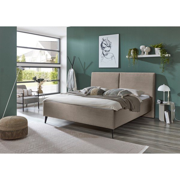 Polsterdatud kaheinimesevoodi panipaigaga ja liistudest raamiga 180x200 cm Lando - Meise Möbel-image-1