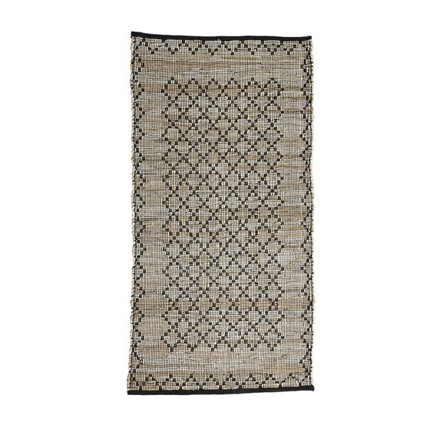 Šedý kožený koberec Simla, 300 x 200 cm