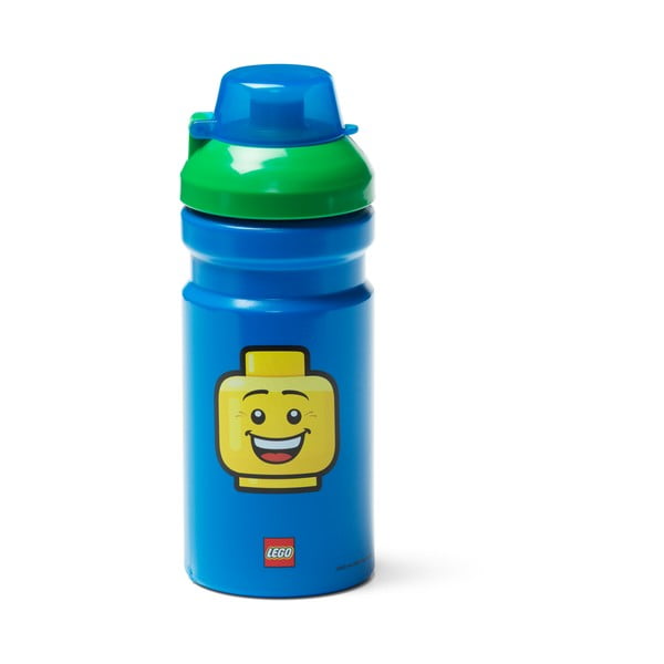 Sinine veepudel rohelise kaanega , 390 ml Iconic - LEGO®
