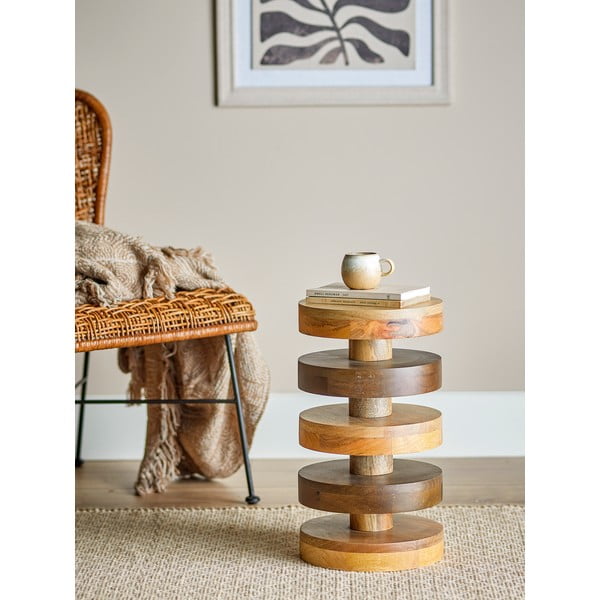 Ümmargune mangopuidust hoiulaud ø 25 cm Franka - Bloomingville-image-1