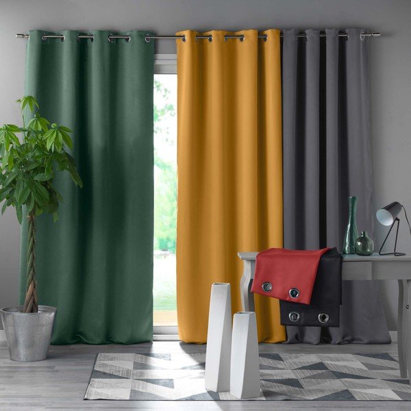 Ookerkollane pimendav kardin 135x240 cm Occult - douceur d'intérieur-image-2