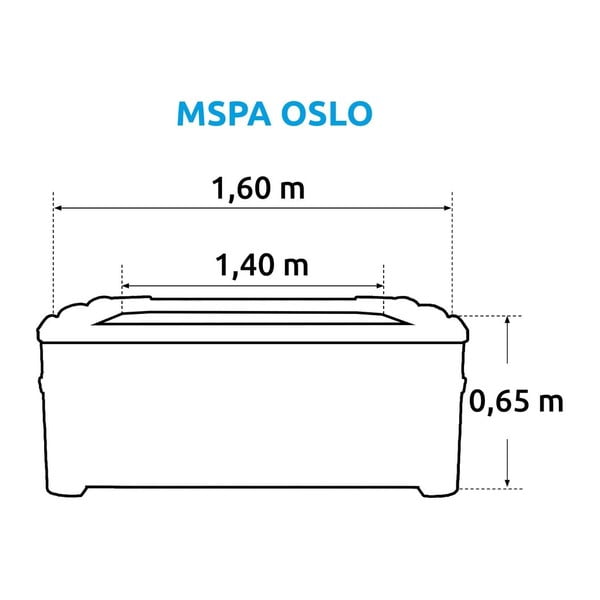 Fikseeritud konstruktsiooniga mullivann 6 sügavusele 65 cm Oslo - MSPA-image-3