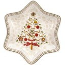 Punasest ja valgest portselanist serveerimiskauss jõulutähega Villeroy & Boch Piparkoogiküla, 24,5 x 24,5 cm Tree - Villeroy&Boch