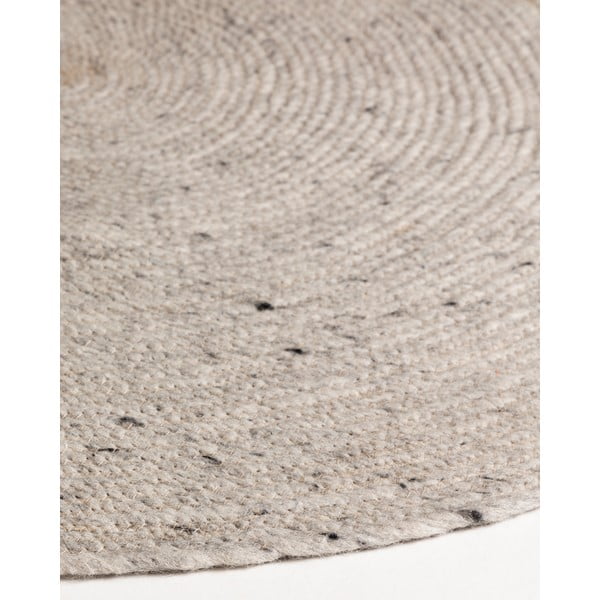 Helehall-elevandiluu värvi käsitsi kootud villane ümmargune vaip ø 200 cm Takashi - Kave Home-image-2