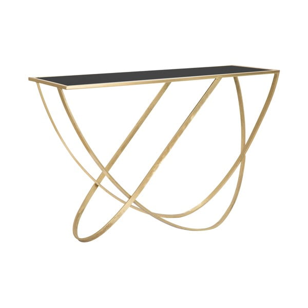 Must-kuldne klaaspinnaga konsoollaud 40x120 cm Ring - Mauro Ferretti