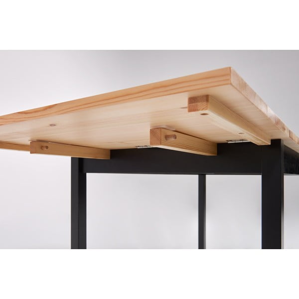 Männist kokkupandav musta konstruktsiooniga söögilaud , 120 (200) x 70 cm Brisbane - Bonami Essentials-image-4