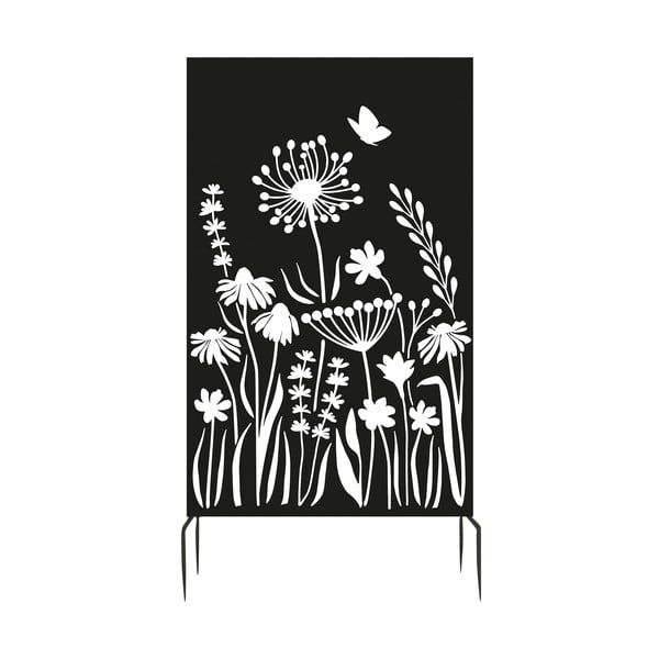 Must metallist sirm rõdule 100x186 cm Flowers - Esschert Design