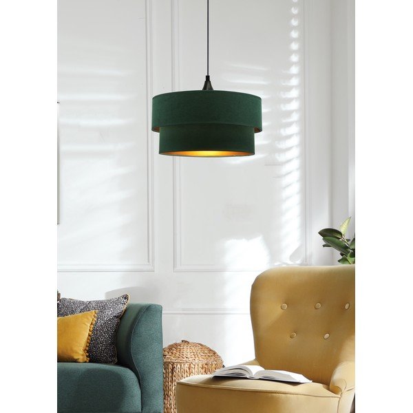 Petrooleumivärvi rippvalgusti tekstiilist varjuga ø 35 cm Scopello - Candellux Lighting-image-1