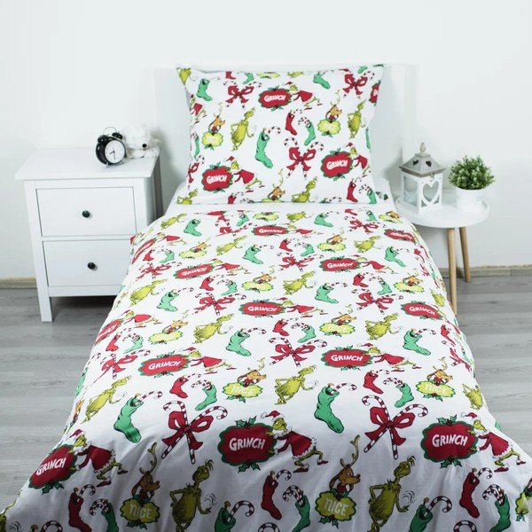 Roheline/hall puuvillane laste voodipesu üheinimesevoodile 200x140 cm - Jerry Fabrics-image-2