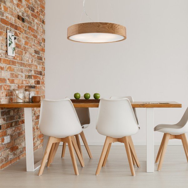 Pruun rippvalgusti klaasist varjuga ø 47 cm Eveline - LAMKUR-image-1