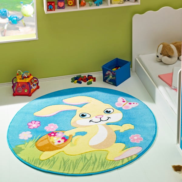 Dětský koberec Confetti, průměr 133 cm, Happy Bunny