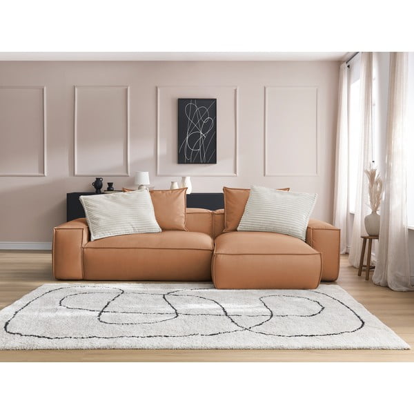 Oranž kunstnahast nurgadiivan (muutuv nurk) Boheme - Bobochic Paris-image-1