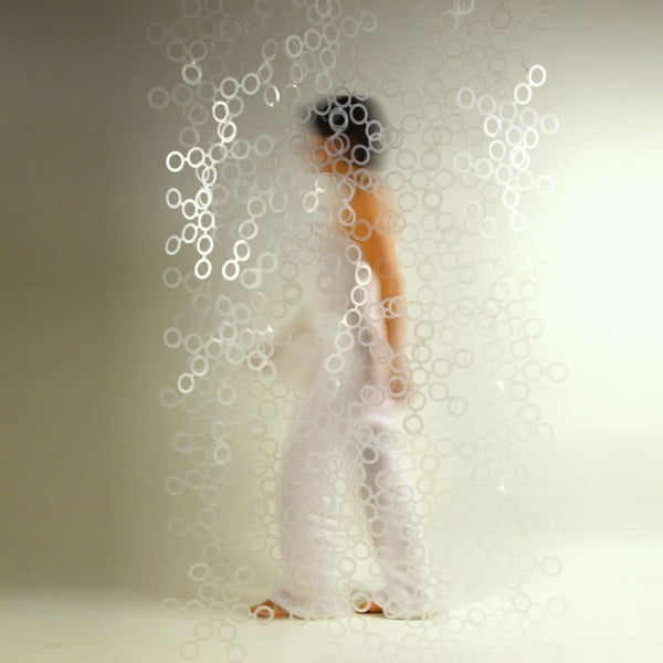 Bublinkový závěs, 100x200 cm, bílá
