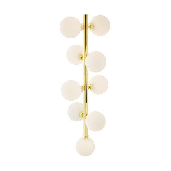 Valge/kuldse värvi metallist ripplamp klaasist varjuga, ø 27 cm Trieste - Premier Housewares-image-1