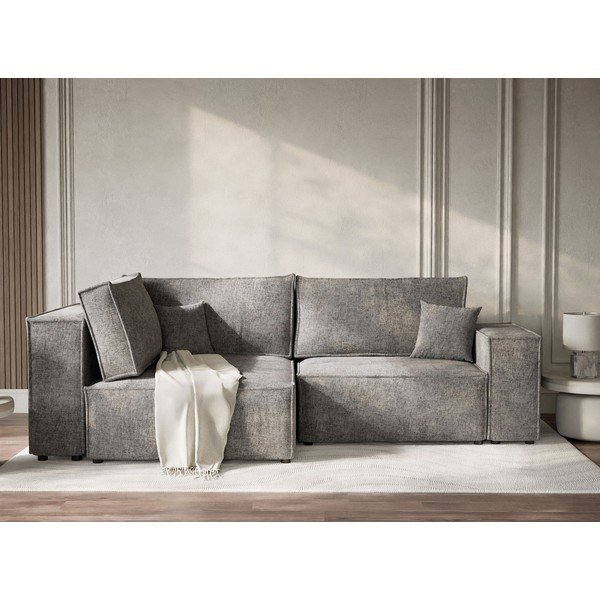 Hall šenilldiivanvoodi/panipaigaga nurgadiivan (vasak nurk/L-kujuline) Tonga - Maison de Rêve-image-1