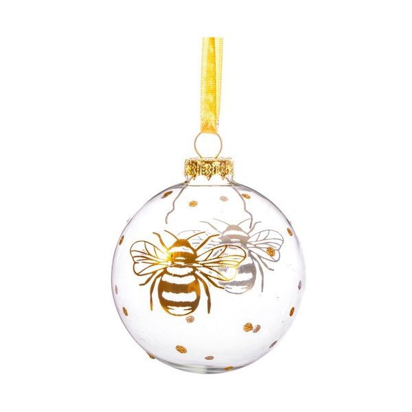 Klaasist käsitöö jõulukuul ø 8cm Golden Bee - Sass & Belle
