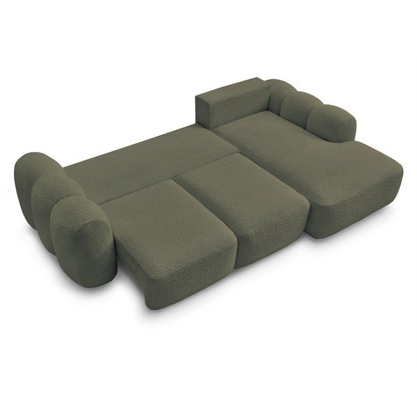 Roheline diivanvoodi/panipaigaga nurgadiivan buklee kangast (parem nurk/diivanvoodiga) Montaigne - Bobochic Paris-image-3