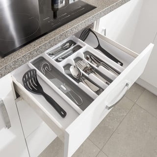 Hall-valge plastikust sorteerija sahtlile 58,5 x 41,5 cm - Addis