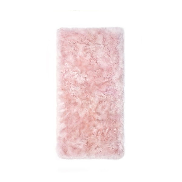 Růžový koberec z ovčí kožešiny Royal Dream Zealand Natur, 70 x 140 cm