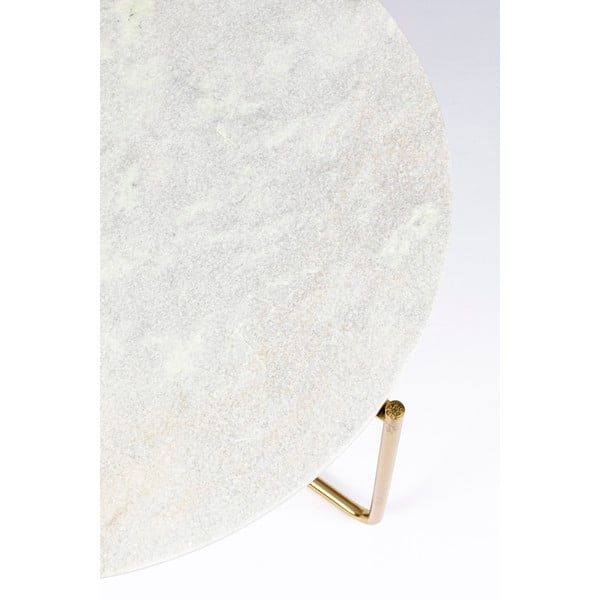 Valge-kuldne ümmargune marmorist plaadiga diivanilaud ø 70 cm Timpa - White Label-image-2
