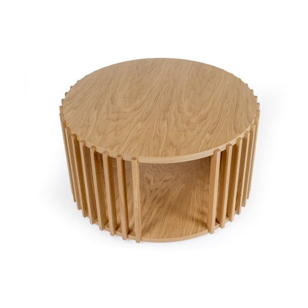 Tammepuust kohvilaud , ø 83 cm Drum - Woodman-image-4