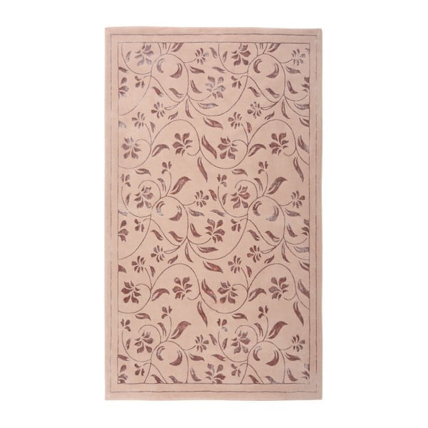 Růžový koberec Floorist Florist, 80 x 300 cm